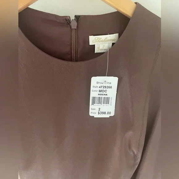 SHOSHANNA Bristol Faux Leather Minidress Size 2 NWT - Picture 9 of 10